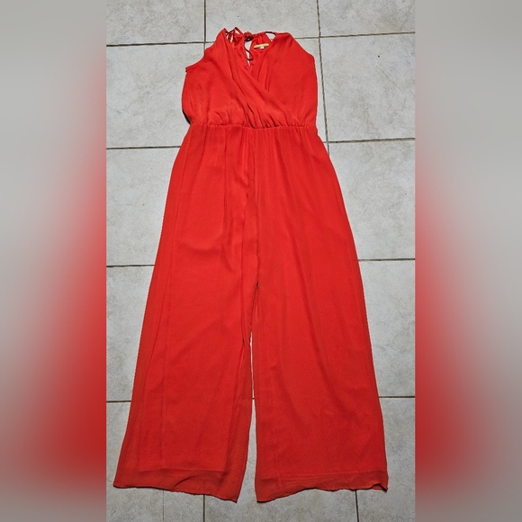 Gianni bini red orange jumpsuit large - Picture 1 of 6